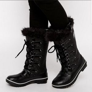 Black Glitter Sorel Tofino Lux Waterproof Size 10.5